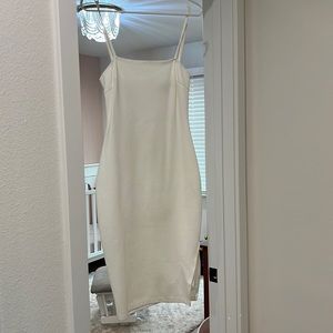 White Bodycon Midi Dress